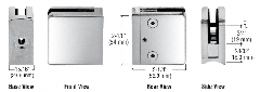 CRL Z-Series Square Type Radius Base Zinc Clamps for 1/4" and 5/16" Glass