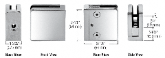 CRL Z-Series Square Type Flat Base Zinc Clamps for 3/8" Glass