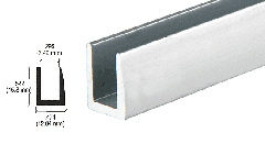 CRL Aluminium U-Profil, einseitig abgerundet, für 6 mm, 15,8 x 12 mm, 3,66 m