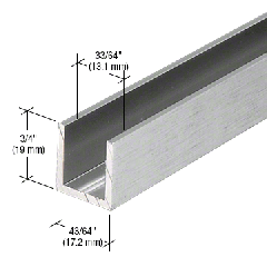 CRL STAINLESS STEEL 1/2" FIXED PANEL SHOWER DOOR DEEP U-CHANNEL - 95"