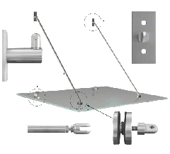 Rectangular Fixing Plate Awnings, half kit