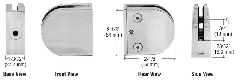 CRL Z-Series Round Type Flat Base Stainless Steel Clamps for 10 mm Glass