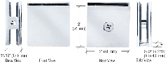 CRL SQUARE STYLE HOLE-IN-GLASS FIXED PANEL U-CLAMP