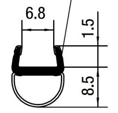 Translucent Vinyl Bulb Seal for 8 mm glass