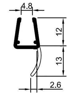 CRL 'Y' Jamb Seal with Soft Leg  for 6 - 8mm