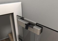 Door Closer for Glass Doors, Retrofit, Brushed Nickel