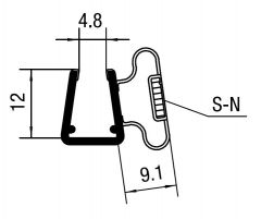 CRL Magnetic Profile for 6 mm and 8 mm Glass