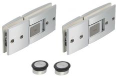 DORMA-GLAS TENSOR Set with door stoppers, 180° glass mount