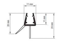 CRL BLACK CO-EXTRUDED BOTTOM WIPE WITH DRIP RAIL FOR 6-8 MM GLASS