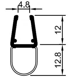 CRL TRANSLUCENT VINYL BULB SEAL FOR 5/16" (5/16") GLASS