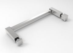 CRL Slim-Line Towel Bar, Square 12 x 12 mm, 1000 mm, Cap/Knob