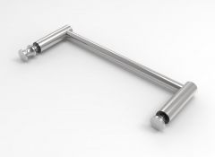 CRL Slim-Line Towel Bar, Round ø 12 mm, 1000 mm, Knob/Cap 