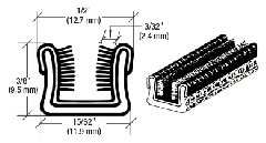 CRL 1/2" x 3/8" Unbeaded Flexible Glass Run Channel