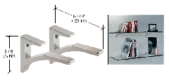 CRL Aluminum Shelf Clips for 5/8" to 3/4" Glass