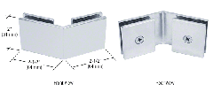 CRL Square Style 135 Degree Glass-to-Glass Clamps