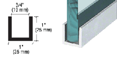 CRL Wet Glaze 1" Deep U Channels