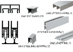 CRL Track Assembly With D603 Upper Track and Ball Bearing Wheels