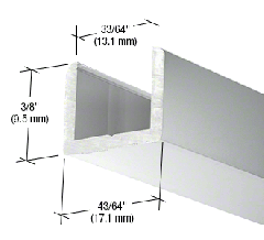 CRL Regular U-Channel for 1/2" Glass - 95"