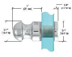 CRL Mini Bulb Style Shower Door Knobs