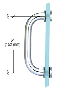 CRL 6" Single-Sided Solid Pull Handle-With Washers