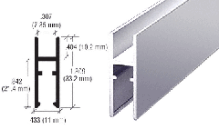 CRL Aluminum H-Bar for Showcases - Height 1.312 Inches