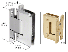 CRL Pinnacle 537 5 Degree Pre-Set Wall Mount Full Back Plate Hinge