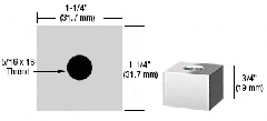 CRL 1-1/4" Square x 3/4" Long Standoff Bases