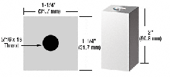 CRL 1-1/4" Square x 2" Long Standoff Bases