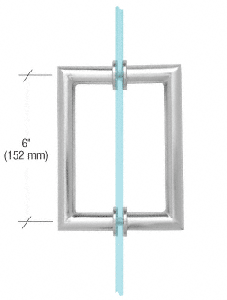 CRL 6" MT Series Round Tubing Mitered Corner Back-to-Back Pull Handles