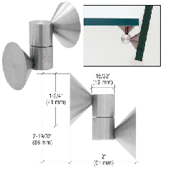 CRL UV Bond Glass-to-Glass Cone Hinges