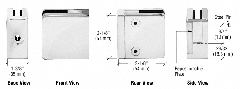 CRL Z-Series Square Type Flat Base Zinc Clamps for 3/8" and 1/2" Glass with Repositionable Plate