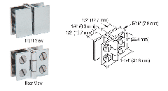 CRL 1" Glass-to-Glass In-Swing Hinge for 3/16" to 1/4" Glass