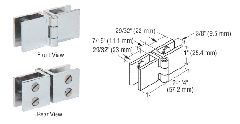 CRL 1" Wide Face Glass-to-Glass Out-Swing Hinge for 1/4" to 5/16" Glass