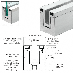 CRL Blumcraft® RG500 Series Two Piece Base Shoe for 3/4" Glass