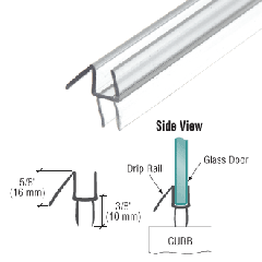 CRL Bottom Wipe with Drip Rail for Swinging Shower Doors