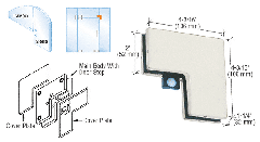 CRL Sidelite Mounted Transom Patch With Reversible Door Stops