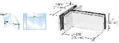 CRL Transom Mounted Patch Connector with Support Fin Brackets