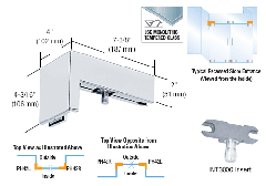 CRL European Standard 90 Degree Left Hand Sidelite Mounted Transom Patch with 1NT300 Insert