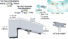 CRL European Standard 135 Degree Left Hand Sidelite Mounted Transom Patch with 1NT300 Insert