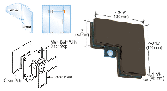 CRL Sidelite Mounted Transom Patch Connector with Reversible Door Stop