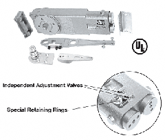 CRL Standard Spindle A.D.A. - 8.5 Pound Spring Overhead Concealed Door Closer Side-Load S-Package