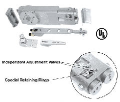 CRL Standard Spindle Medium Spring Overhead Concealed Door Closer End-Load A-Package