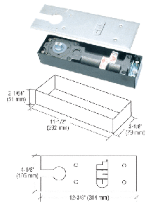 CRL Narrow Width Medium Size 3 Spring Floor Mounted Door Closers