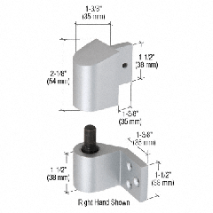 CRL-U.S. Aluminum 3/4" Offset Right Hand Intermediate Pivots