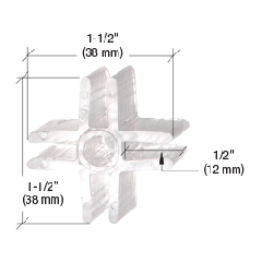 CRL Clear Plastic 90º 4-Way Display Connector