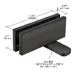 CRL Matte Black Hydraulic Patch Fitting with 2-9/16" Setback - 90º Hold Open Model