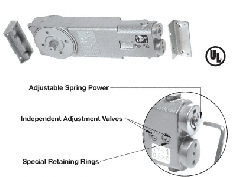 CRL Adjustable Spring Power 105º Hold Open Overhead Concealed Closer Body Only