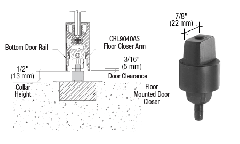 CRL Floor Mounted Closer 1/2" (12.7mm) Collar Height Tapered Type Spindle