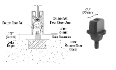 CRL Floor Mounted Closer 1/8" Collar Height Tapered Type Spindle