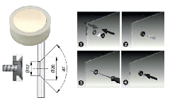 CRL White Mini-Point Fixing for 6 to 8 mm Glass